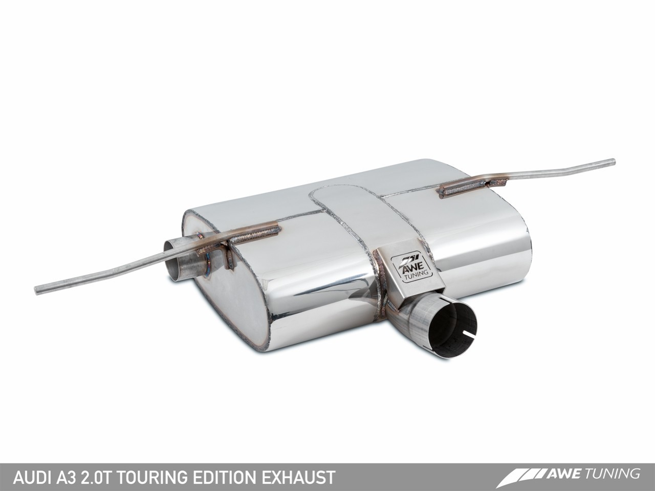 AWE Tuning Audi A3 Saloon 2.0TFSI Touring Edition Exhaust - Chrome Silver Tailpipes - Image 11