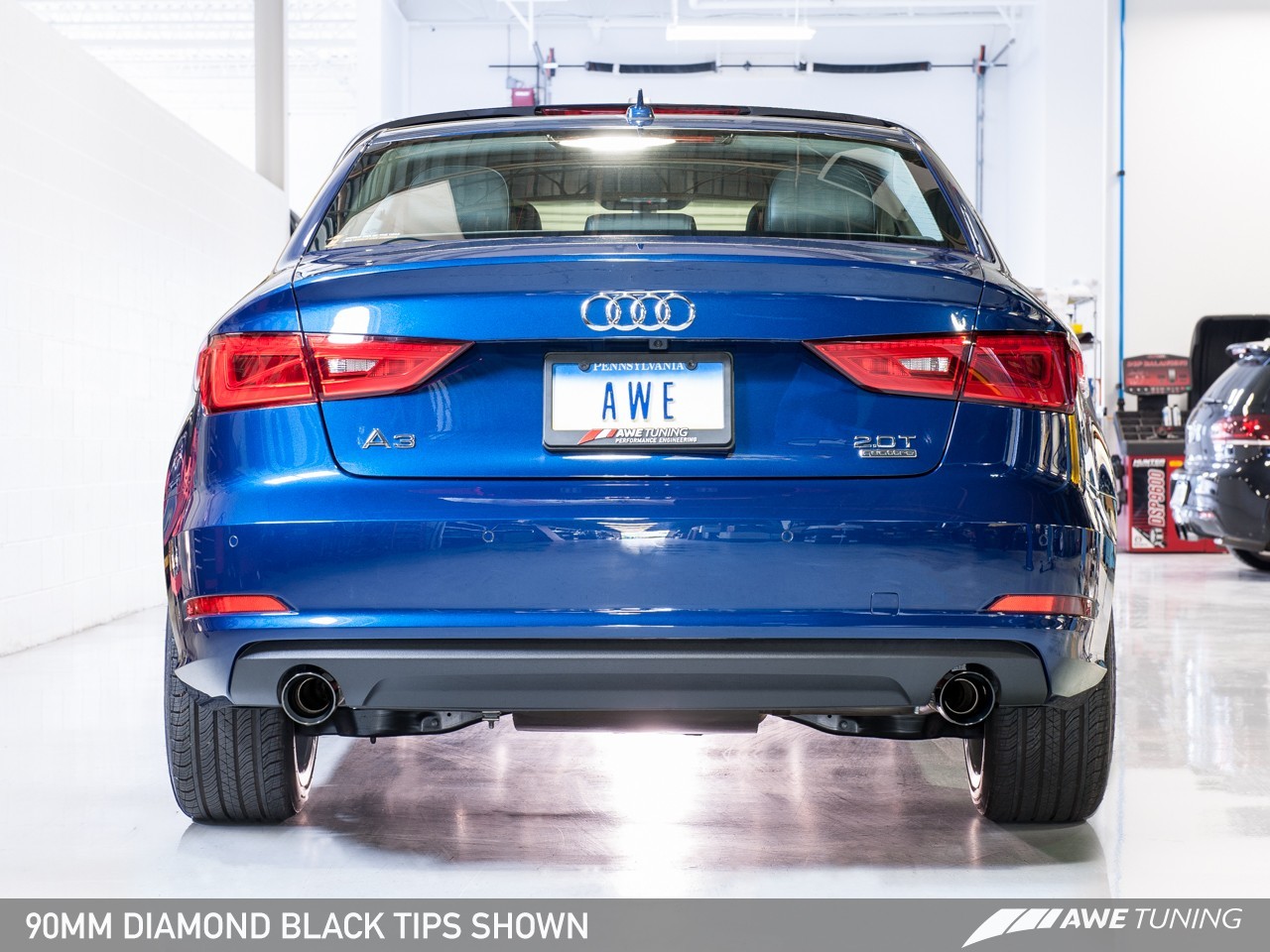 AWE Tuning Audi A3 Saloon 2.0TFSI Touring Edition Exhaust - Chrome Silver Tailpipes - Image 3