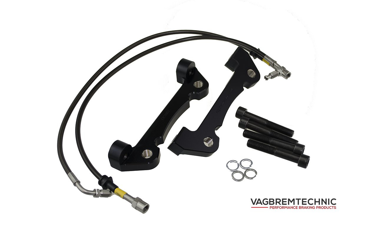 Vagbremtechnic Front Brake Kit - 4 Piston Brembo Caliper - 340x30mm OE 1 Piece Discs - PQ35 / MQB - Image 5